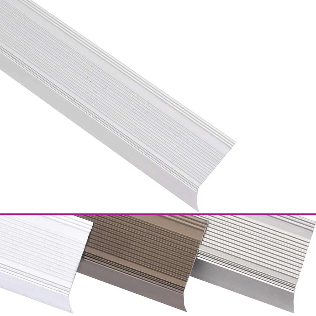 Portaikon Suojukset L-Muotoiset 5 Kpl Alumiini 100 Cm Hopea