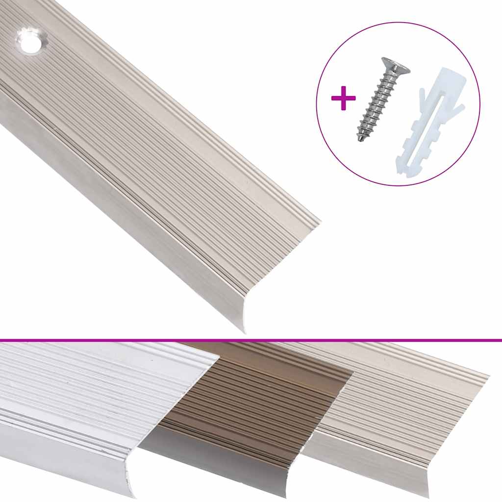 Portaikon Suojukset L-Muotoiset 5 Kpl Alumiini 100 Cm Samppanja