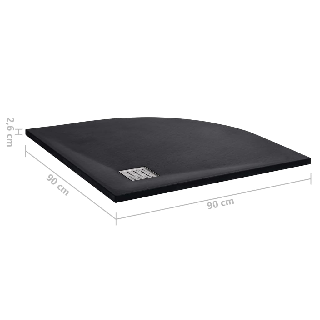 Suihkualusta Smc Musta 90X90 Cm
