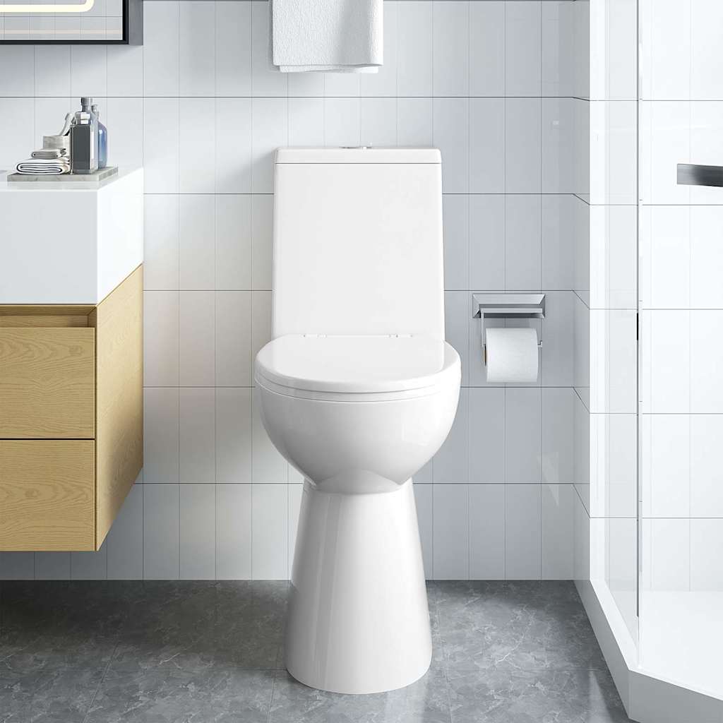Reunaton Wc 7 Cm Lisäkorkeus, Pehmeä Sulkeutuminen, Valkoinen Keramiikka