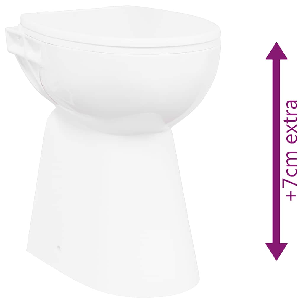 Reunaton Wc 7 Cm Lisäkorkeus, Pehmeä Sulkeutuminen, Valkoinen Keramiikka