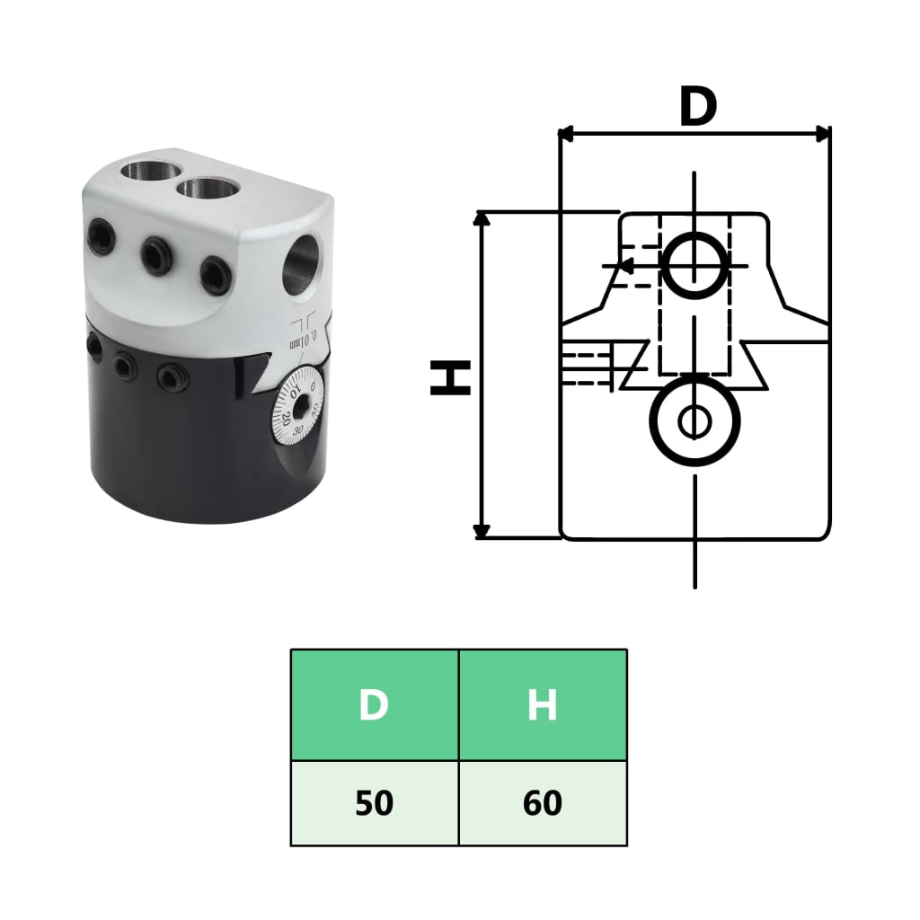 F1-12 50 Mm Porapää Mt3-M12-Porakaralla Sorvijyrsintään