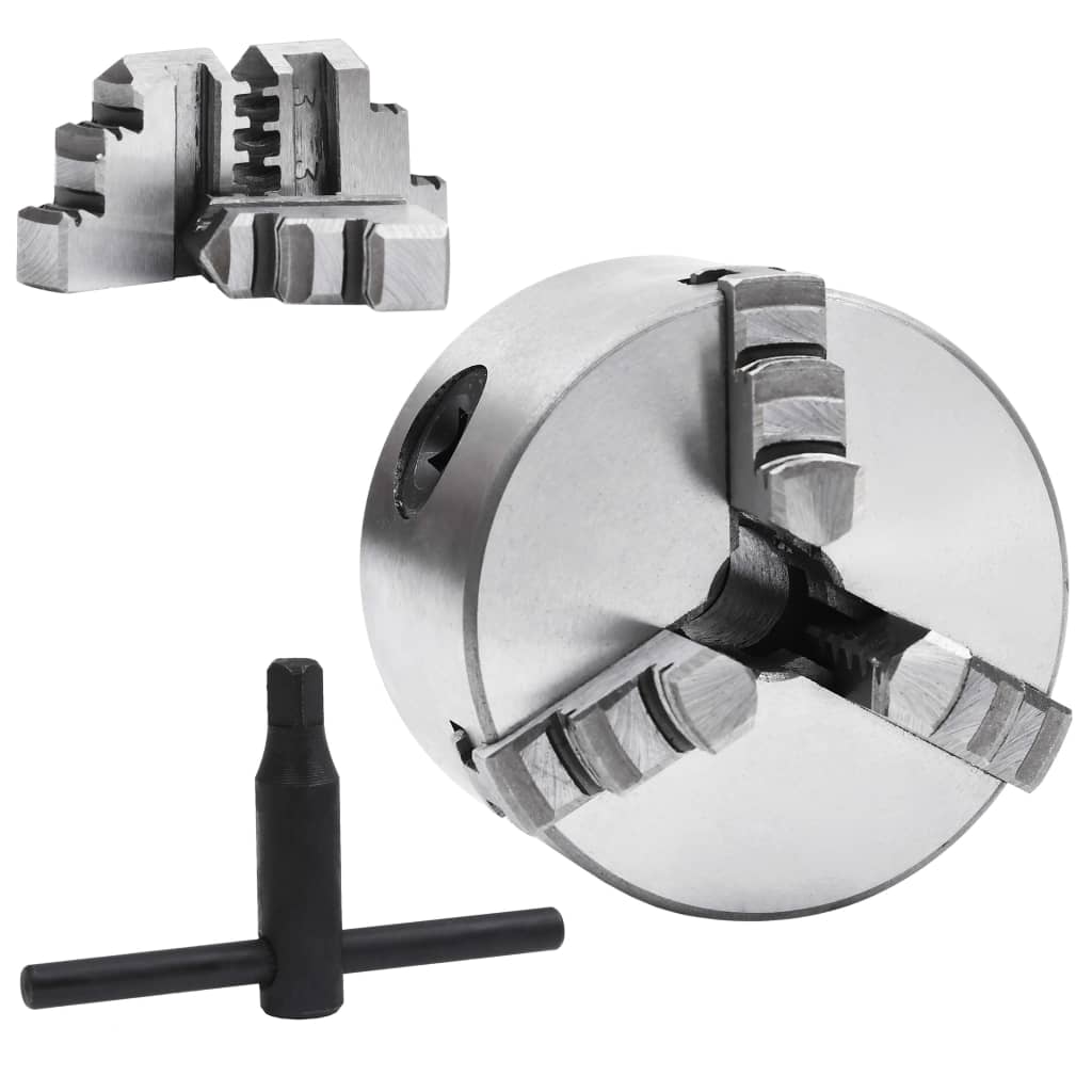 3-Leukainen Itsestään Keskittävä Sorvi-Istukka 80 Mm Teräs K11 80