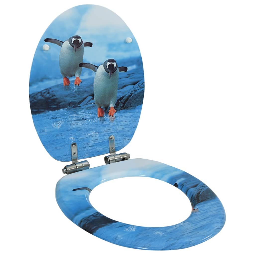 Wc-Istuin Soft Close -Kannella Mdf Pingviinikuosi