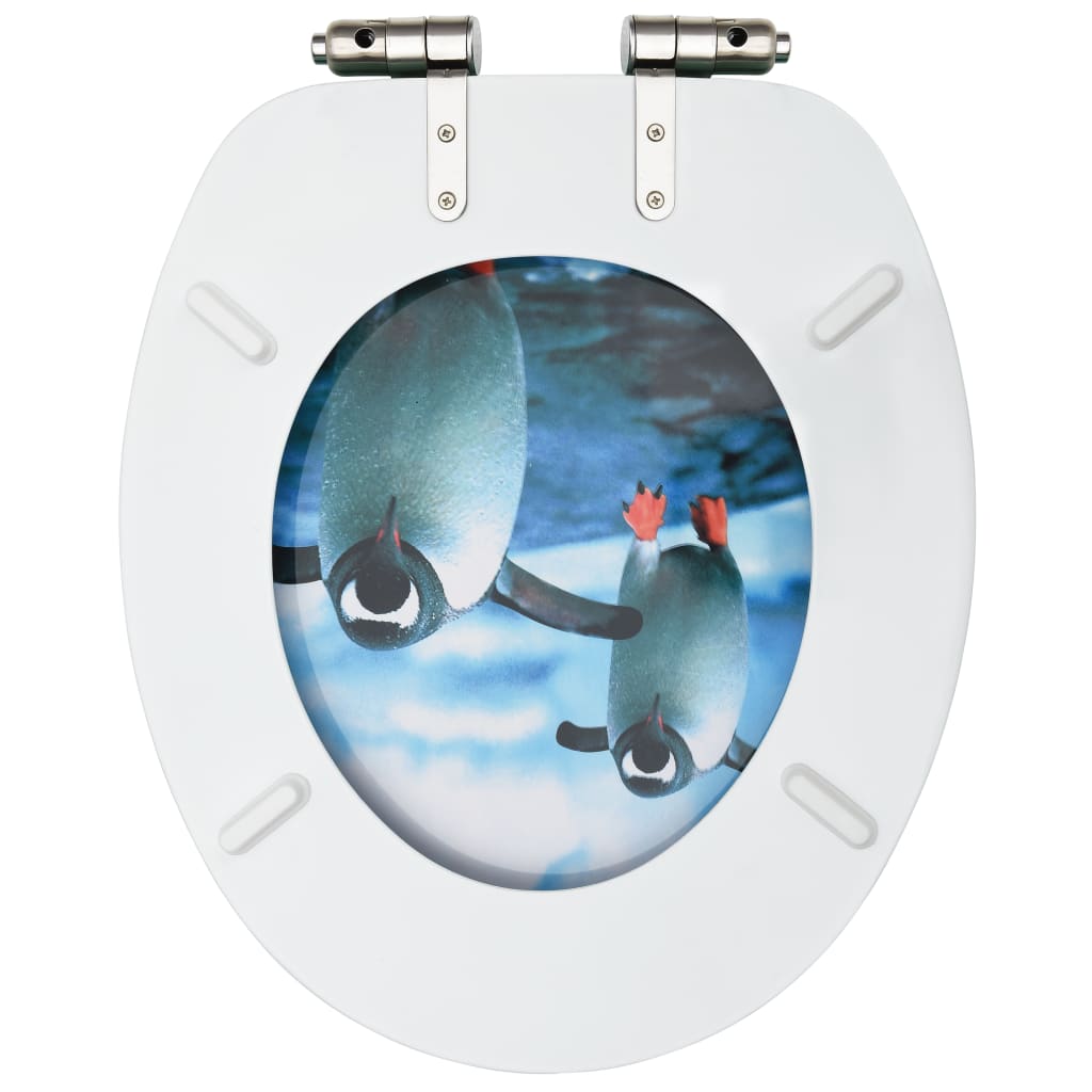 Wc-Istuin Soft Close -Kannella Mdf Pingviinikuosi