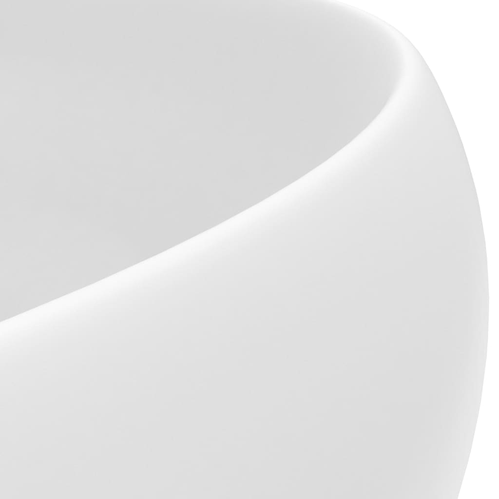 Ylellinen Pesuallas Pyöreä Matta Valkoinen 40X15 Cm Keraami