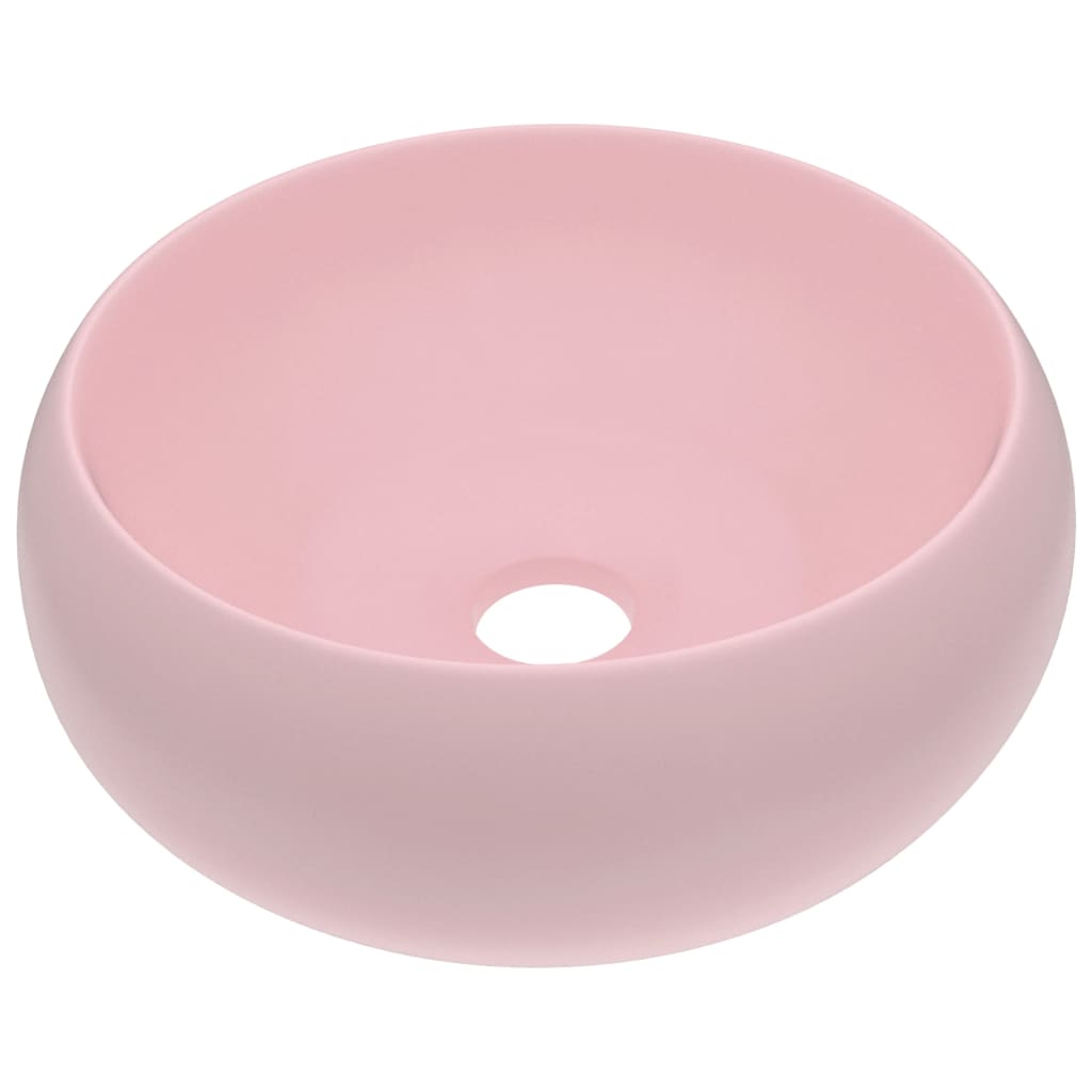 Ylellinen Pesuallas Pyöreä Matta Pinkki 40X15 Cm Keraami