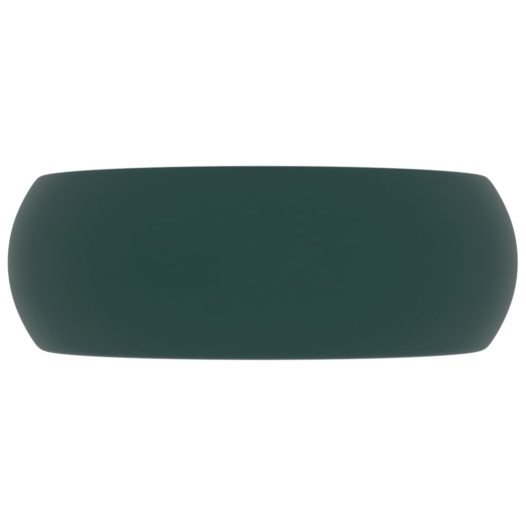 Ylellinen Pesuallas Pyöreä Matta Tummanvihreä 40X15 Cm Keraami