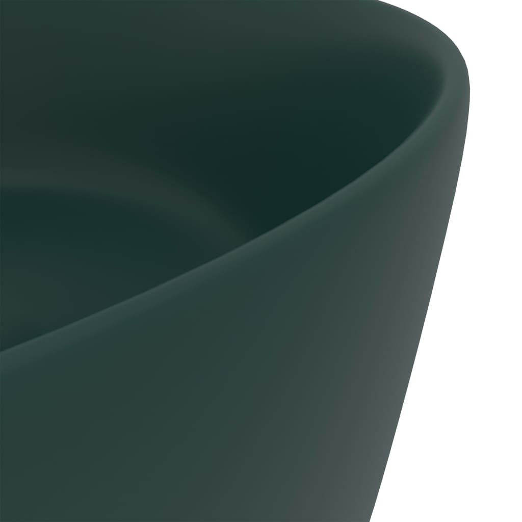 Ylellinen Pesuallas Pyöreä Matta Tummanvihreä 40X15 Cm Keraami