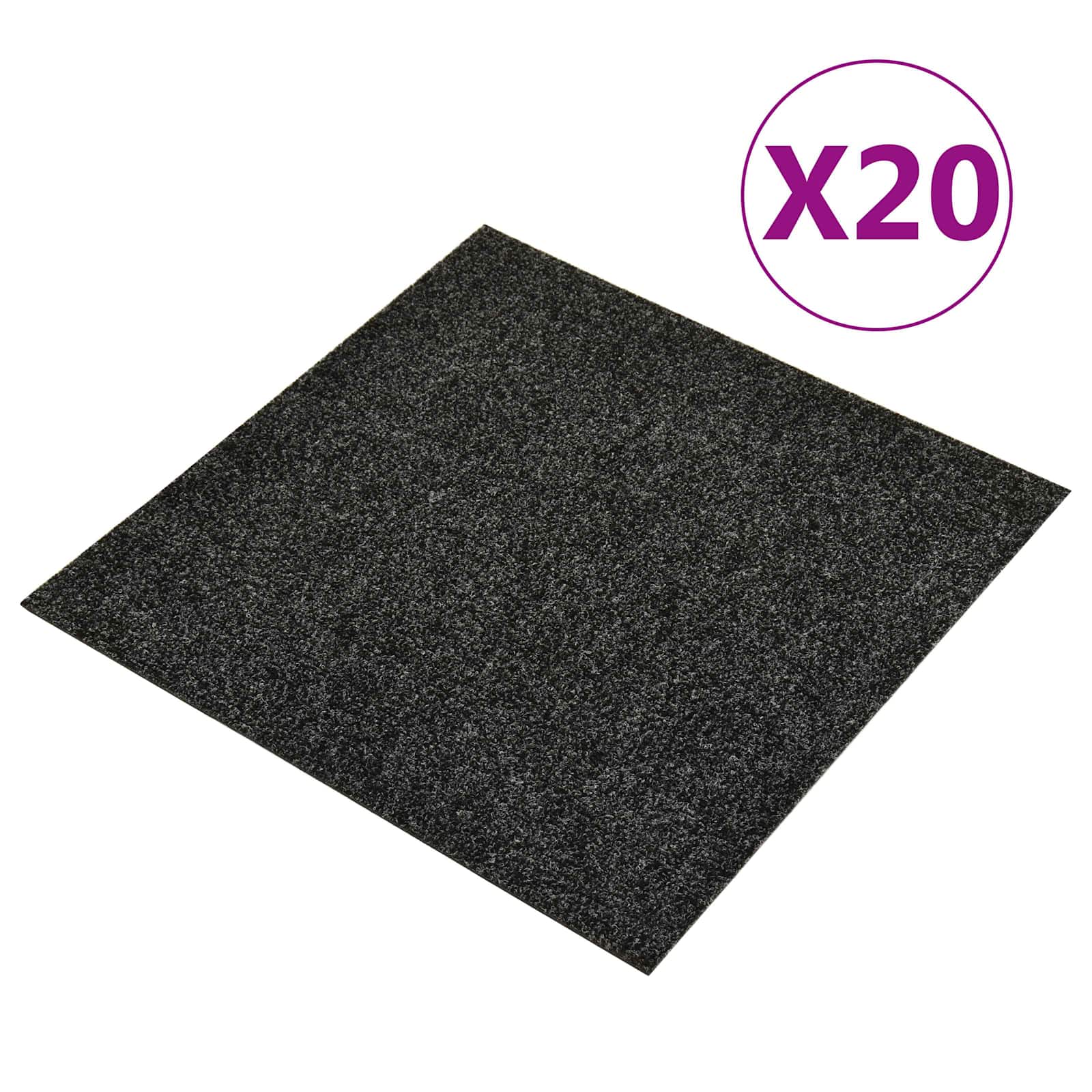 Matto 20 Pcs Musta 50 X 50 Cm Bitumi