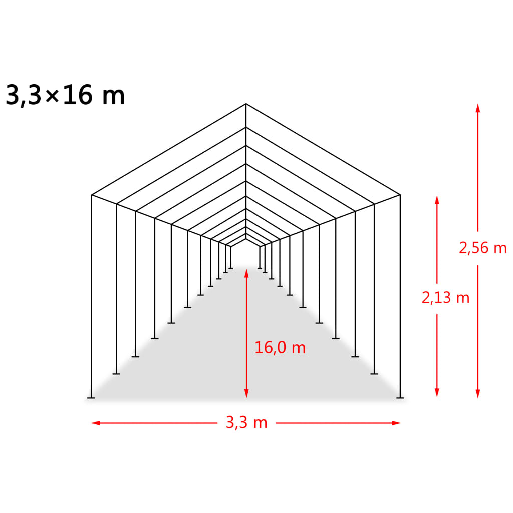 Irrotettava Karjateltta Pvc 550 G/M² 3,3X16 M Tummanvihreä