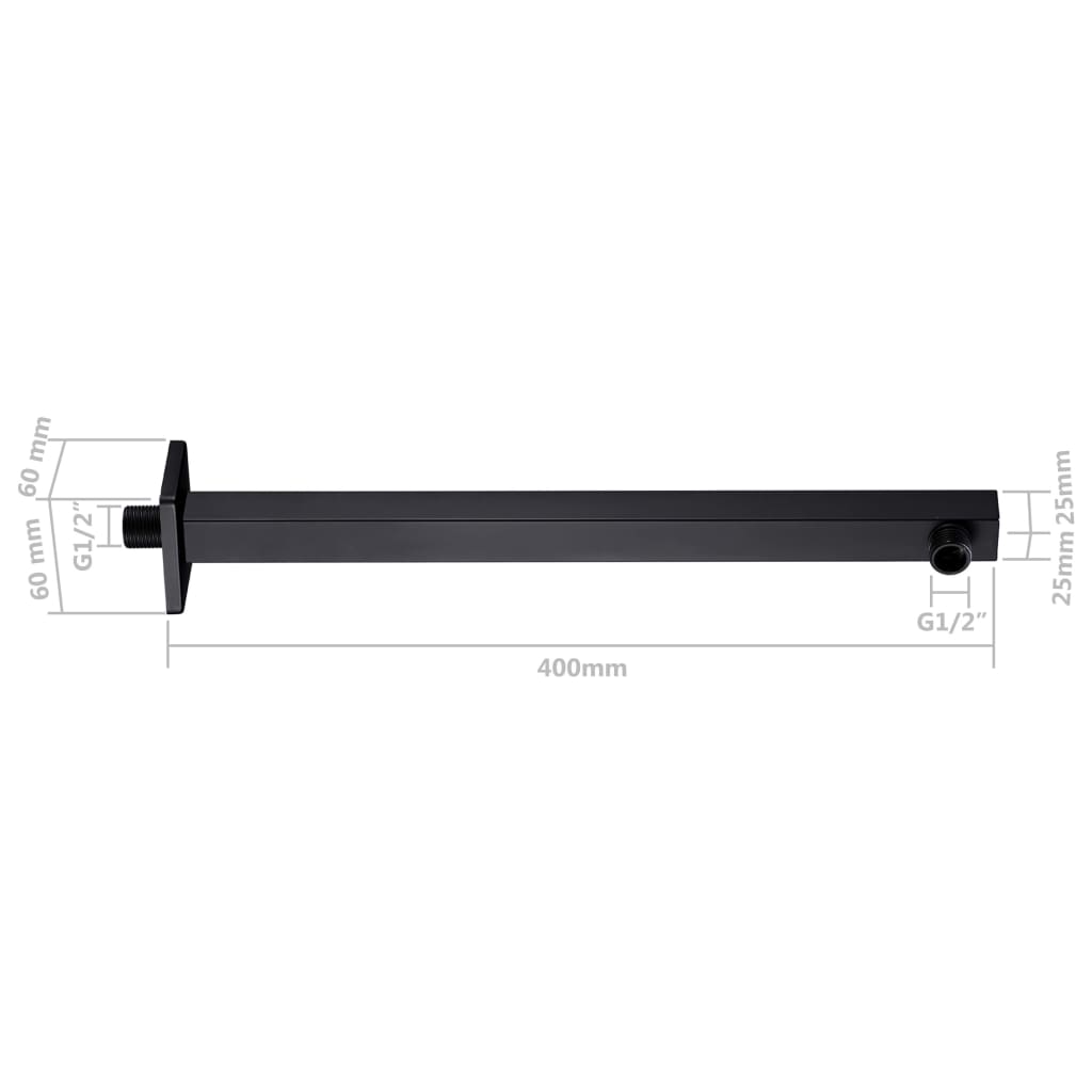 Suihkun Tukivarsi 201 Ruostumaton Teräs Musta 40 Cm