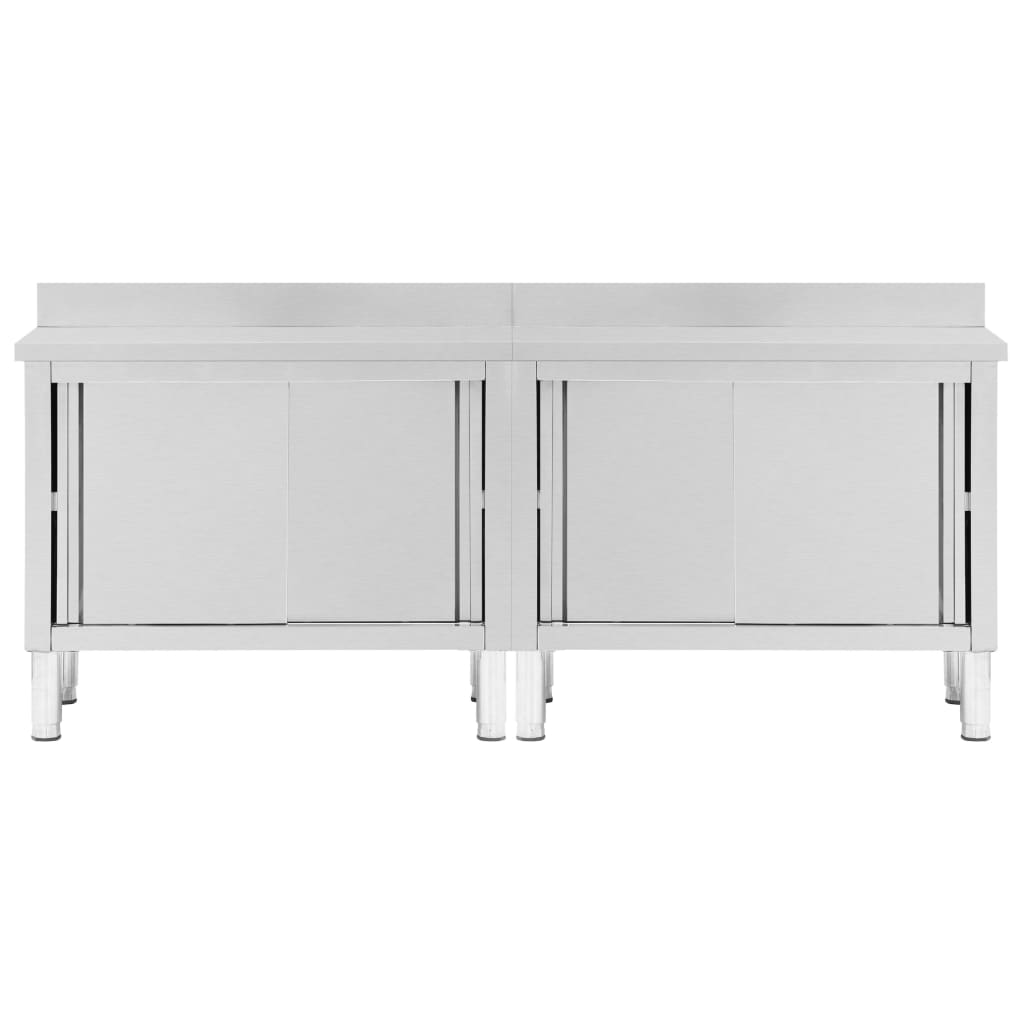 Keittiön Työpöydät Liukuovet 2 Kpl 240X50X(95-97)Cm Ruost Teräs