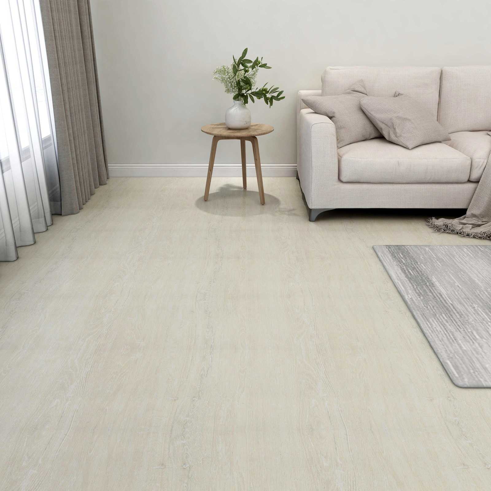 Lattialankut 5,11 M² 55 Pcs Polyvinyylikloridi Kermanvalkoinen