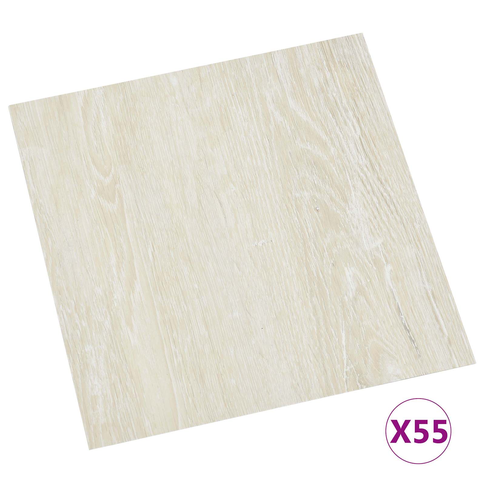Lattialankut 5,11 M² 55 Pcs Polyvinyylikloridi Kermanvalkoinen