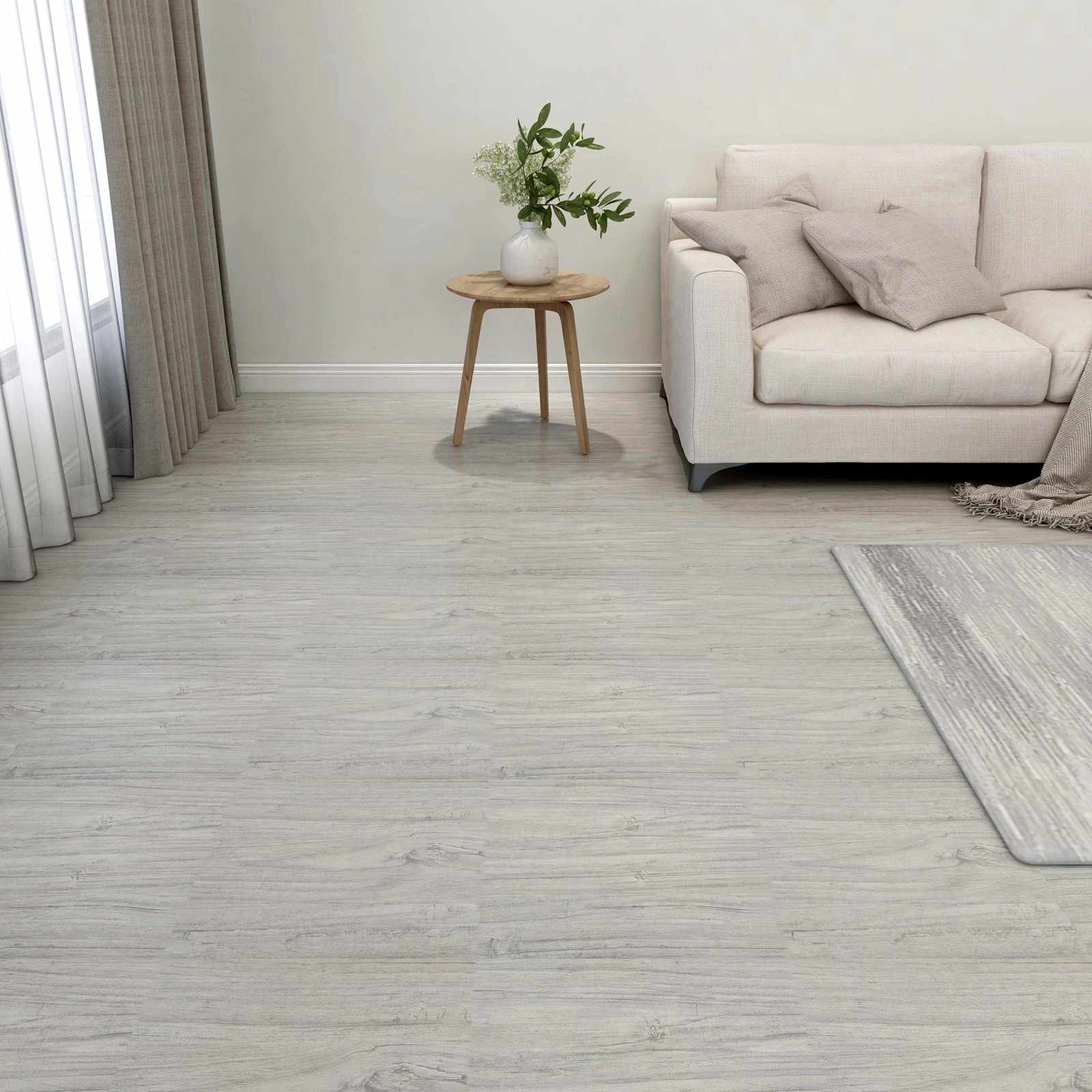 Lattialankut 5,11 M² 55 Pcs Polyvinyylikloridi Harmaa Ja Puu