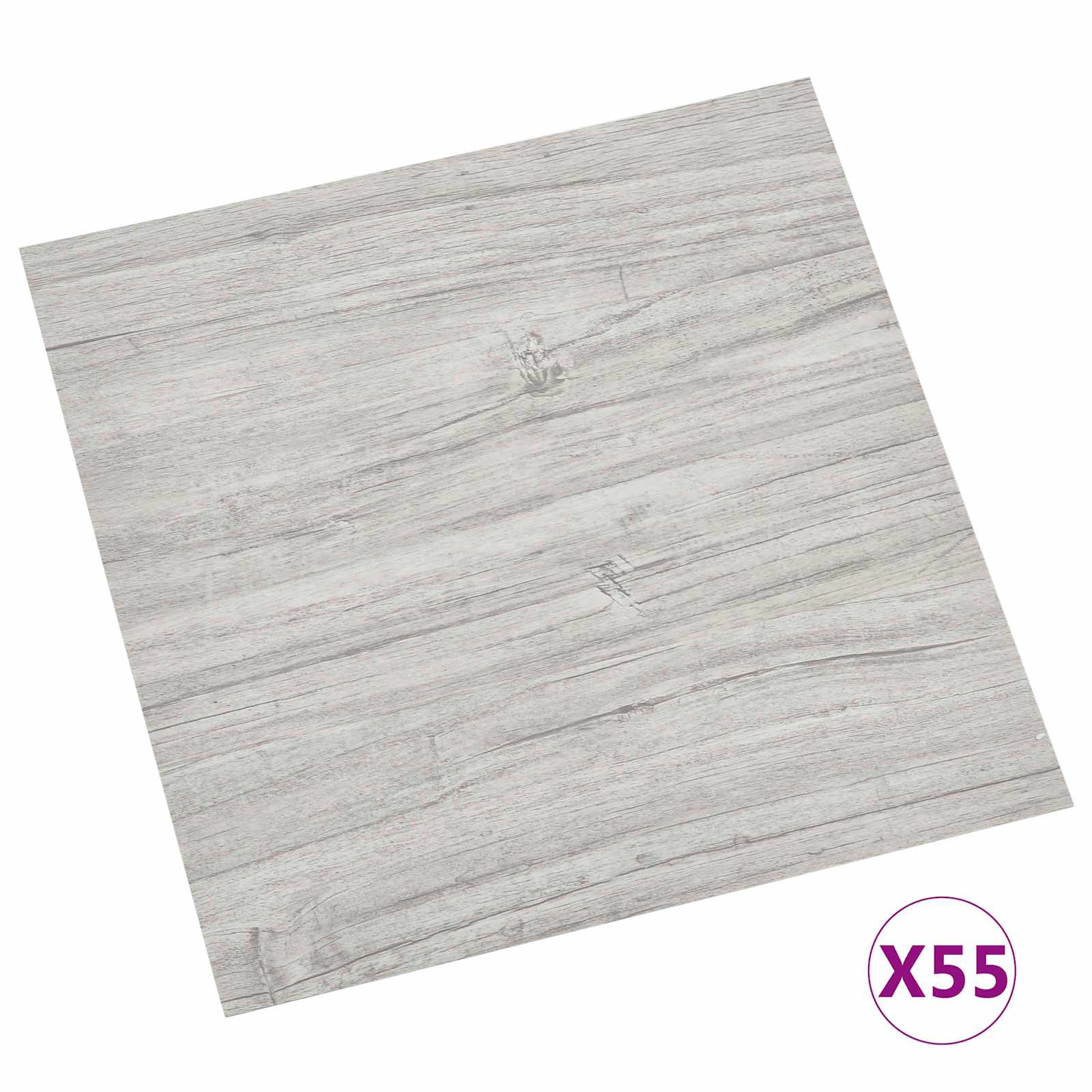 Lattialankut 5,11 M² 55 Pcs Polyvinyylikloridi Harmaa Ja Puu