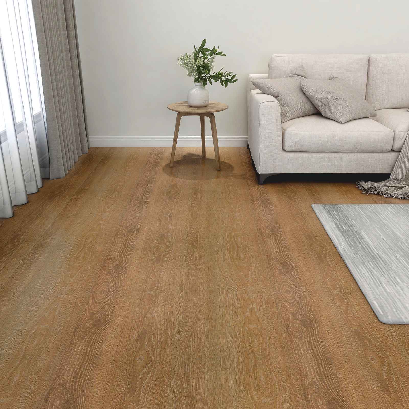 Lattialankut 55 Pcs Ruskea 5,11 M² Polyvinyylikloridi