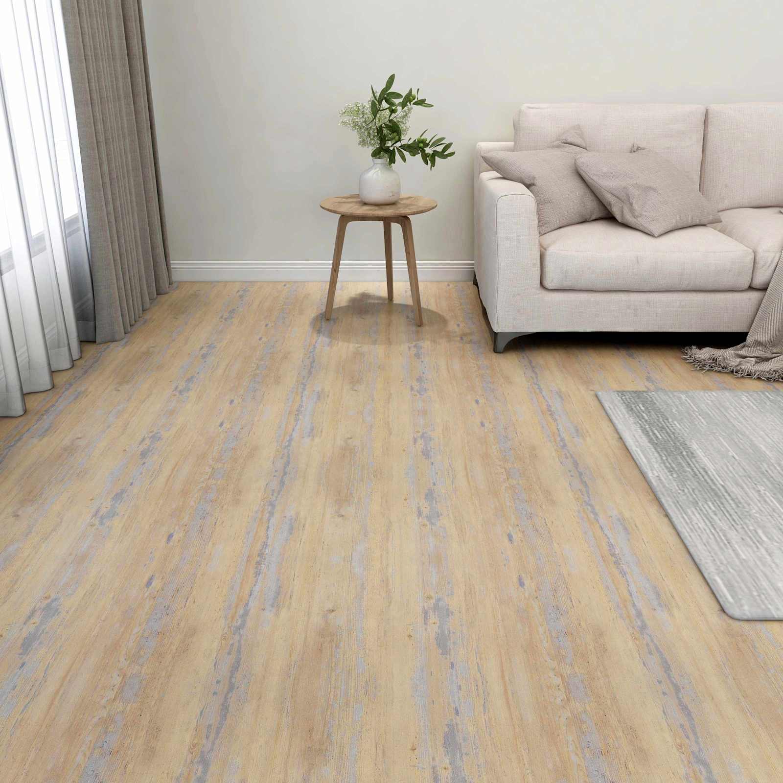 Lattialankut 5,11 M² 55 Pcs Polyvinyylikloridi Ruskea Ja Harmaa