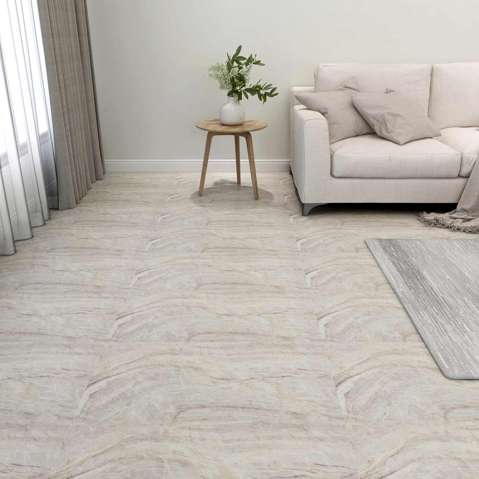 Lattialankut 5,11 M² 55 Pcs Polyvinyylikloridi Ruskea Ja Beige