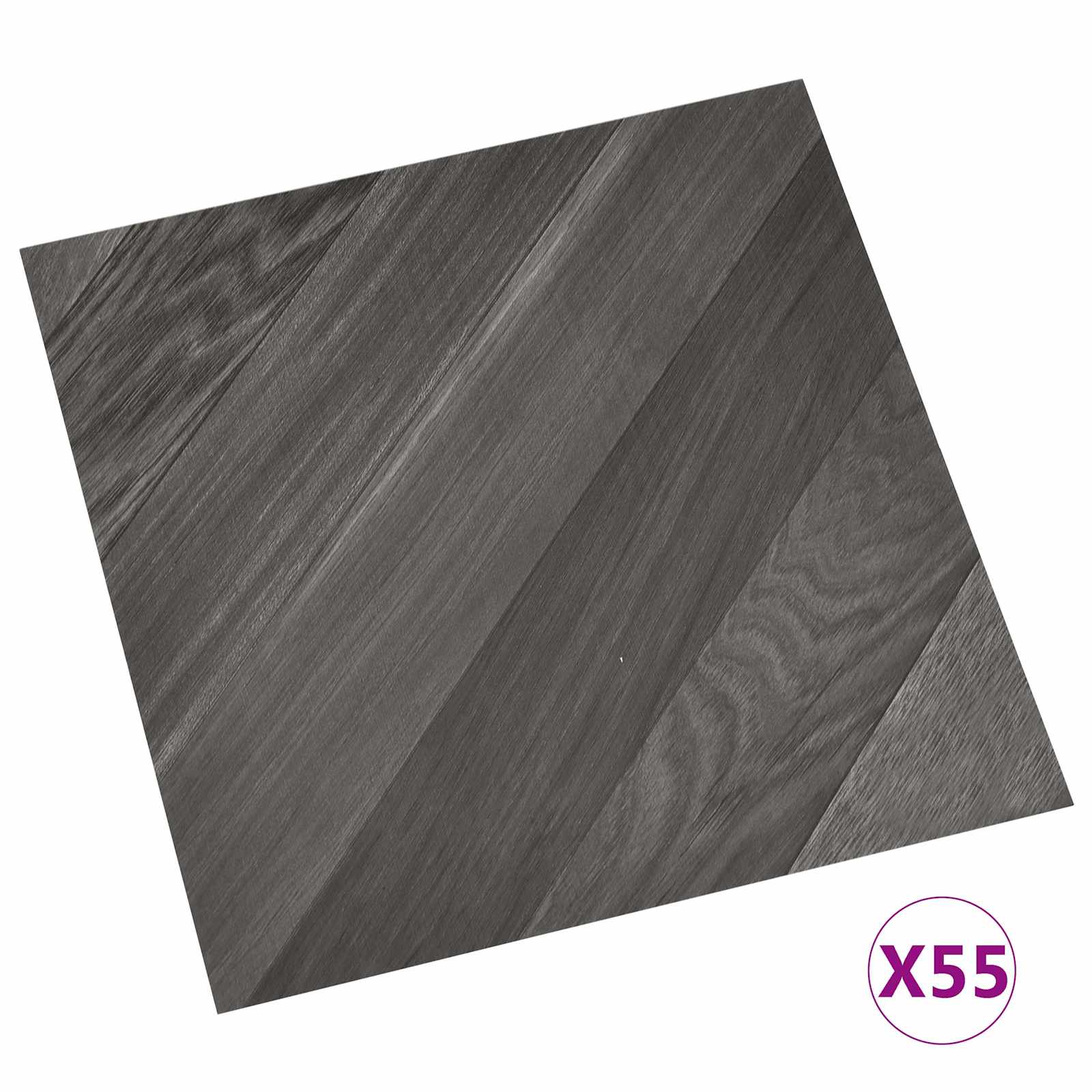 Lattialankut 55 Pcs Harmaa 5,11 M² Polyvinyylikloridi