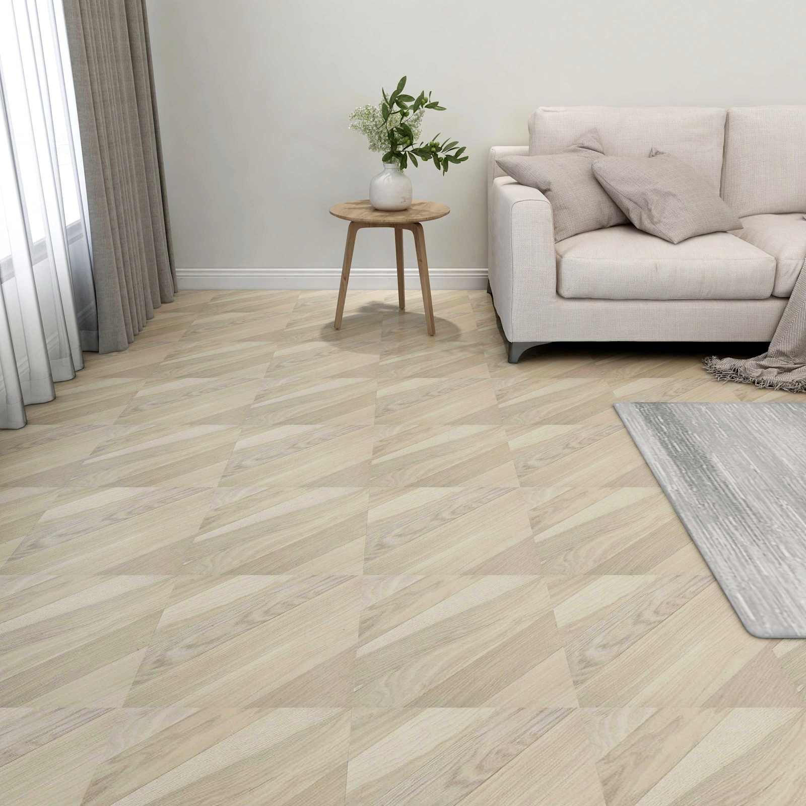 Lattialankut 55 Pcs Beige 5,11 M² Polyvinyylikloridi