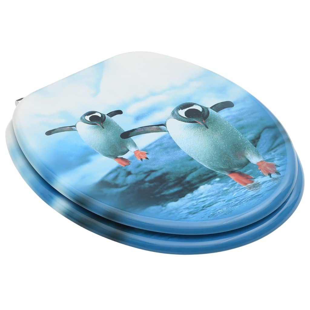 Wc-Istuimet Kansilla 2 Kpl Mdf Pingviinikuosi