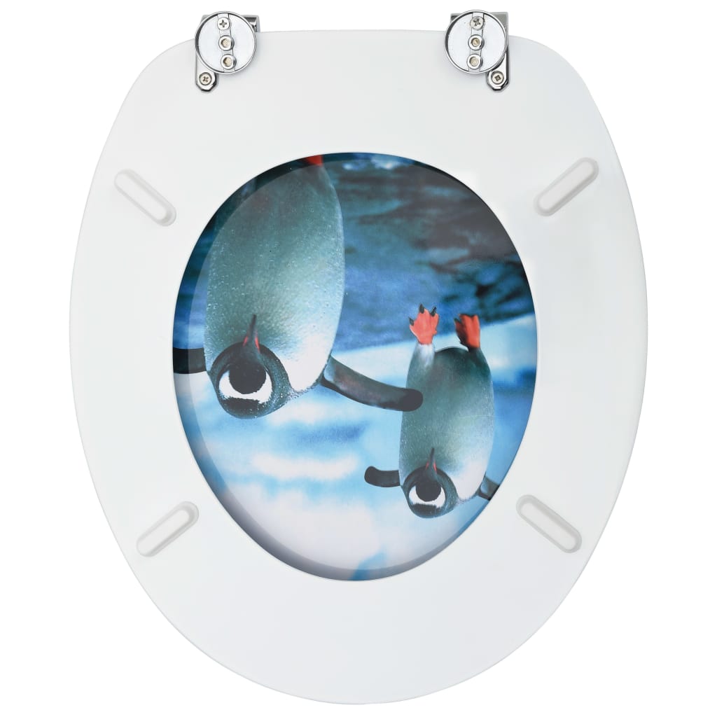 Wc-Istuimet Kansilla 2 Kpl Mdf Pingviinikuosi