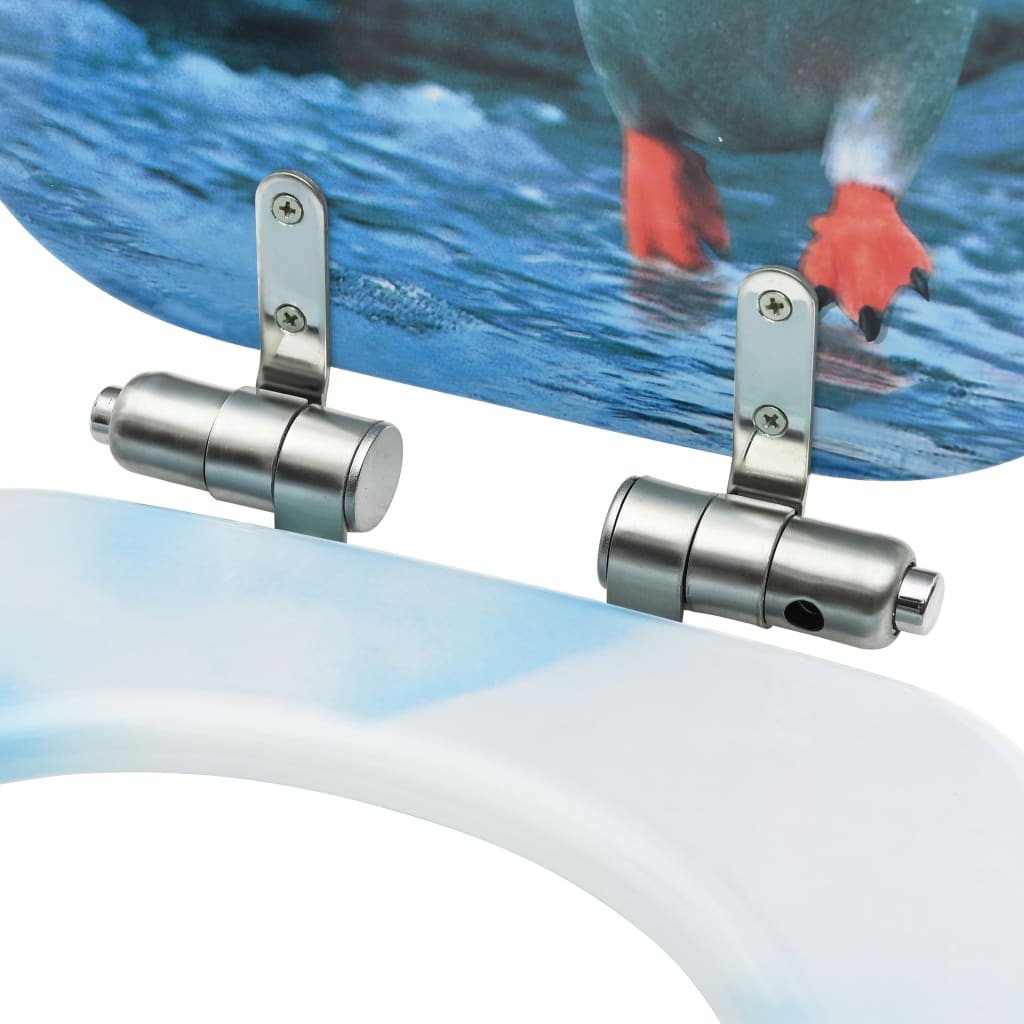 Wc-Istuimet Soft Close -Kansilla 2 Kpl Mdf Pingviinikuosi