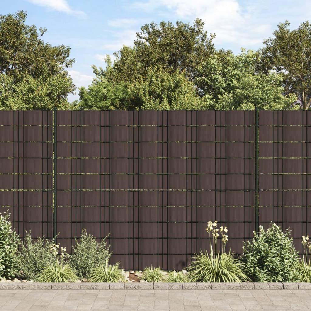 Puutarhan Yksityisyyden Suojat 4 Kpl Pvc 35X0,19 M Ruskea