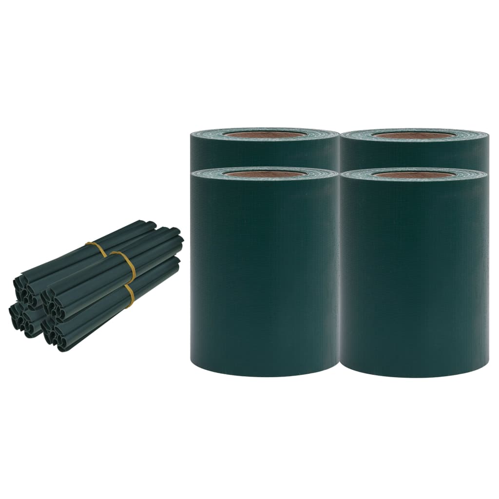 Puutarhan Yksityisyyden Suojat 4 Kpl Pvc 35X0,19 M Matta Vihreä