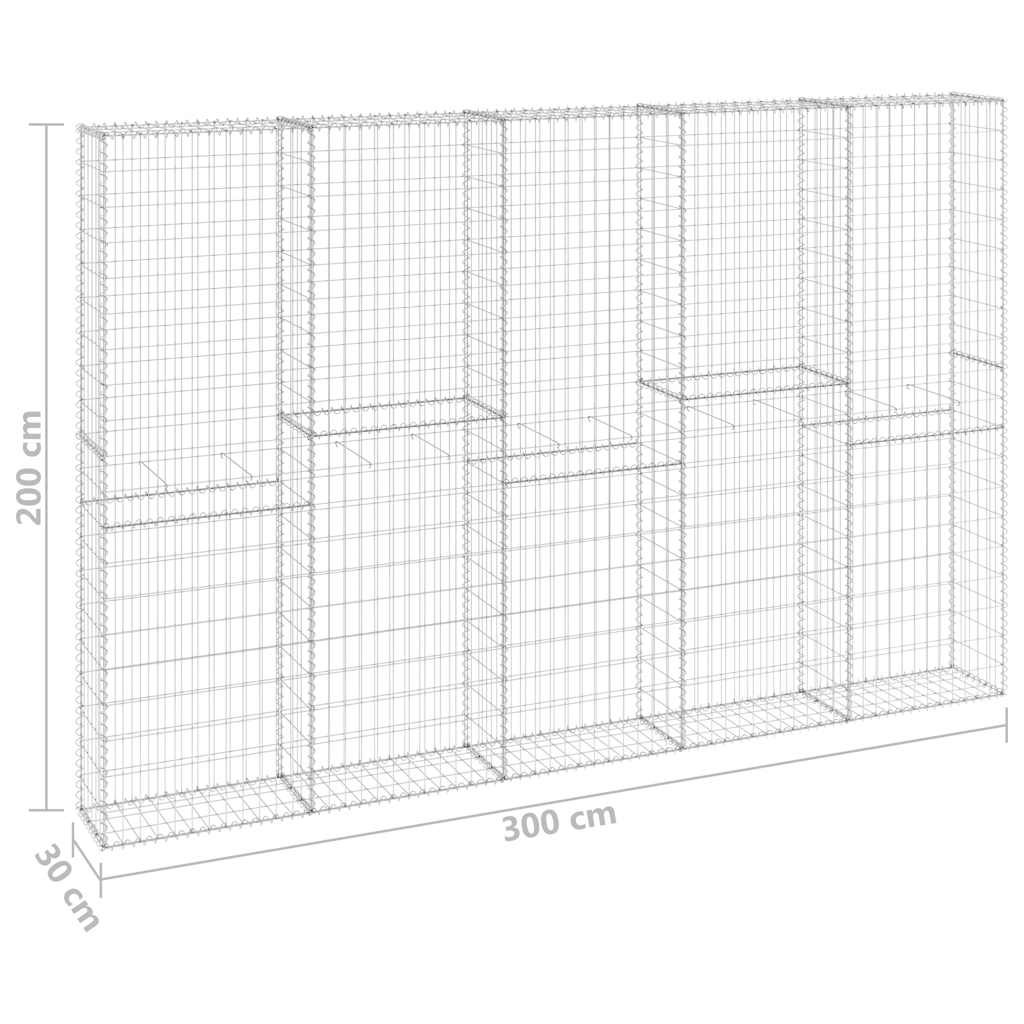 Gabion-Kivikori Kansilla Galvanoitu Teräs 300X30X200 Cm