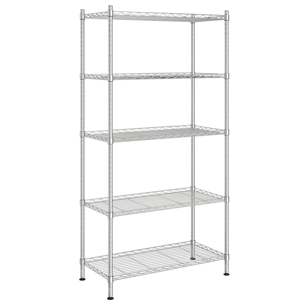 5-Kerroksinen Varastohylly 90X35X180 Cm Kromi 250 Kg