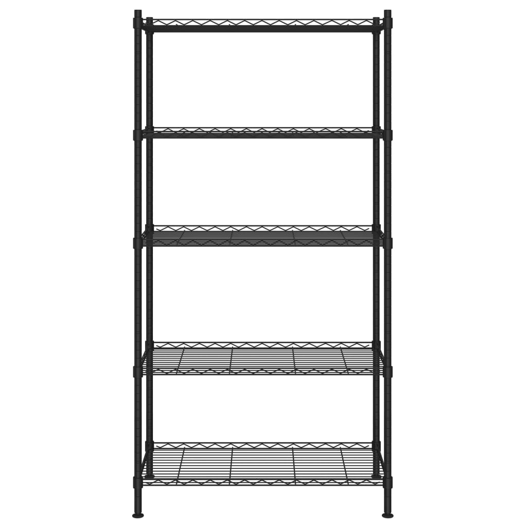 5-Kerroksinen Varastohylly 90X35X180 Cm Musta 250 Kg