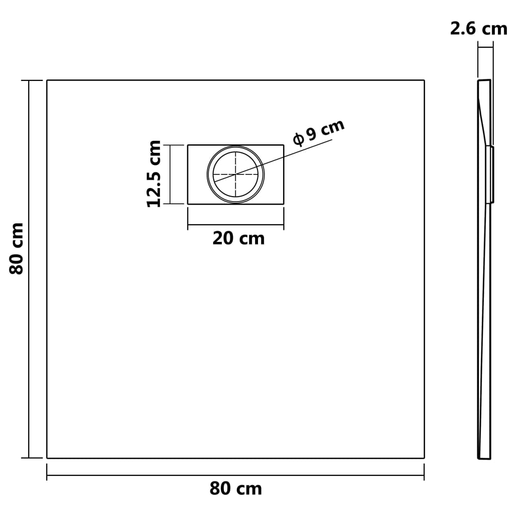 Suihkualusta Smc Ruskea 80X80 Cm