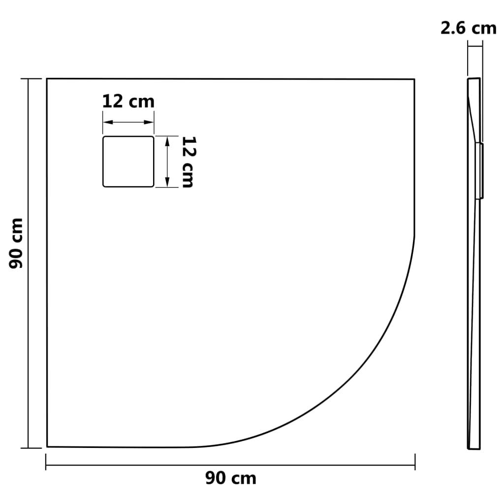 Suihkualusta Smc Ruskea 90X90 Cm