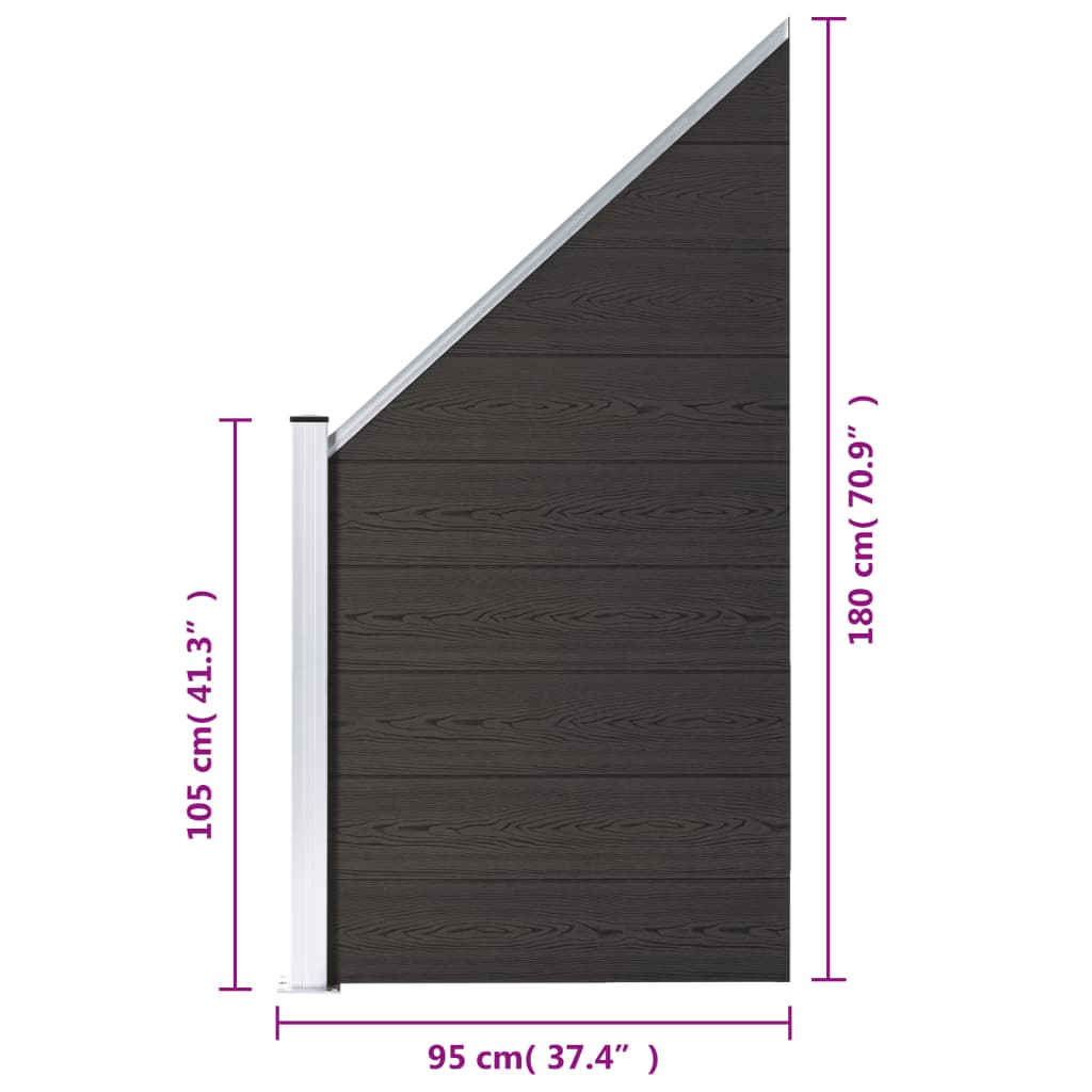 Aitapaneeli Wpc 95X(105-180) Cm Musta