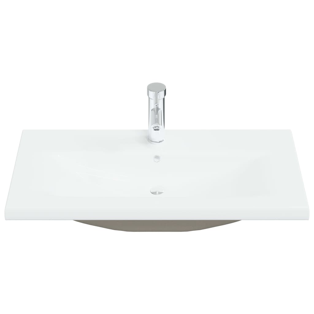 Sisäänrakennettu Pesuallas Hanalla 81X39X18Cm Keraamikka Valk.