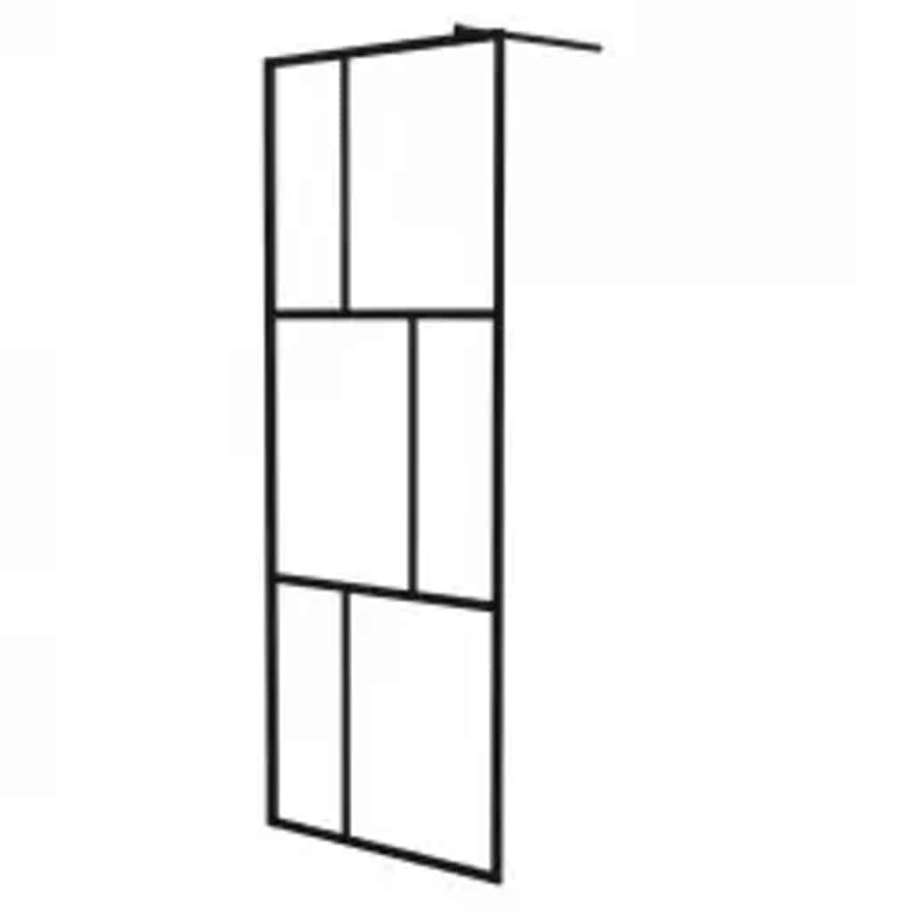 Walk-In Suihkuseinä Karkaistu Lasi Musta 80X195 Cm
