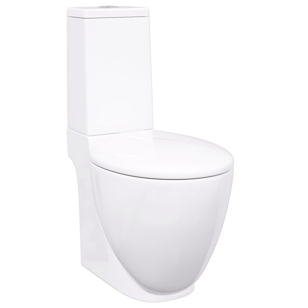 Keraaminen Wc-Istuin Pyöreä Alapuolinen Veden Virtaus Valkoinen