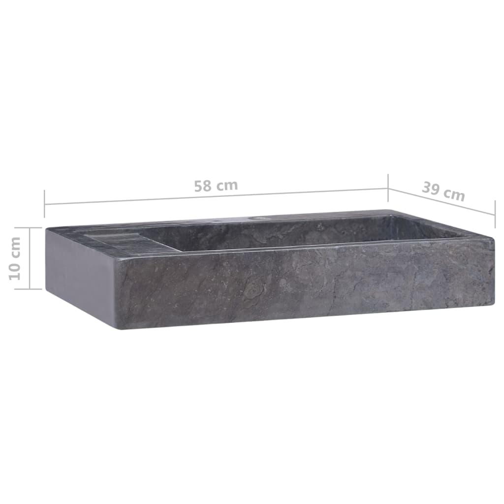 Pesuallas Musta 58X39X10 Cm Marmori