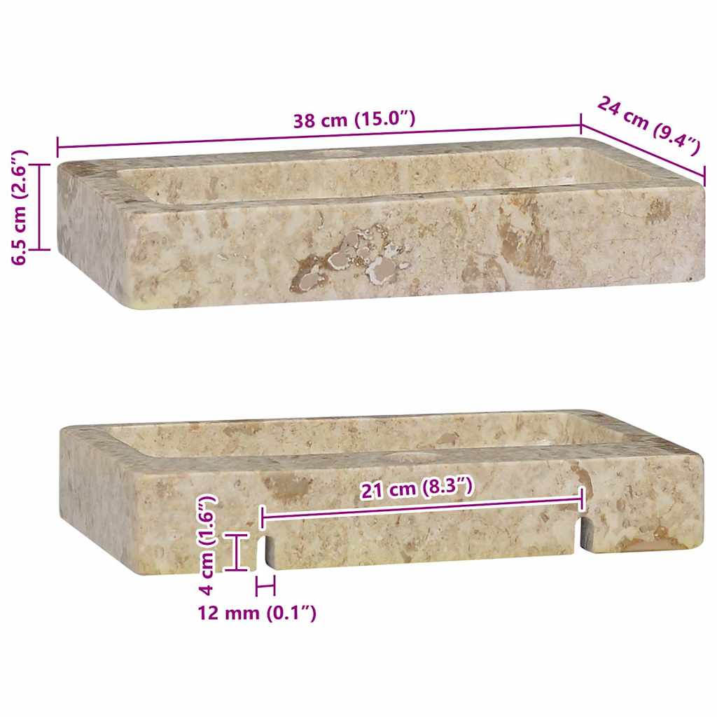 Seinäkiinnitettävä Pesuallas Kerma 38X24X6,5 Cm Marmori