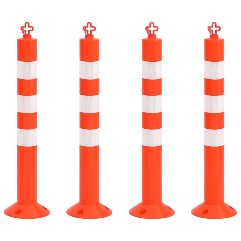 Liikenteenohjaustolpat 4 Kpl Ketjulla 75 Cm Pe