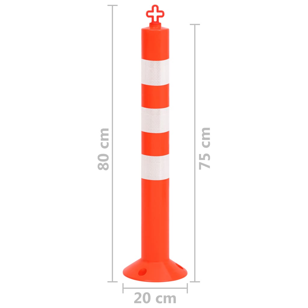 Liikenteenohjaustolpat 10 Kpl Ketjulla 75 Cm Pe