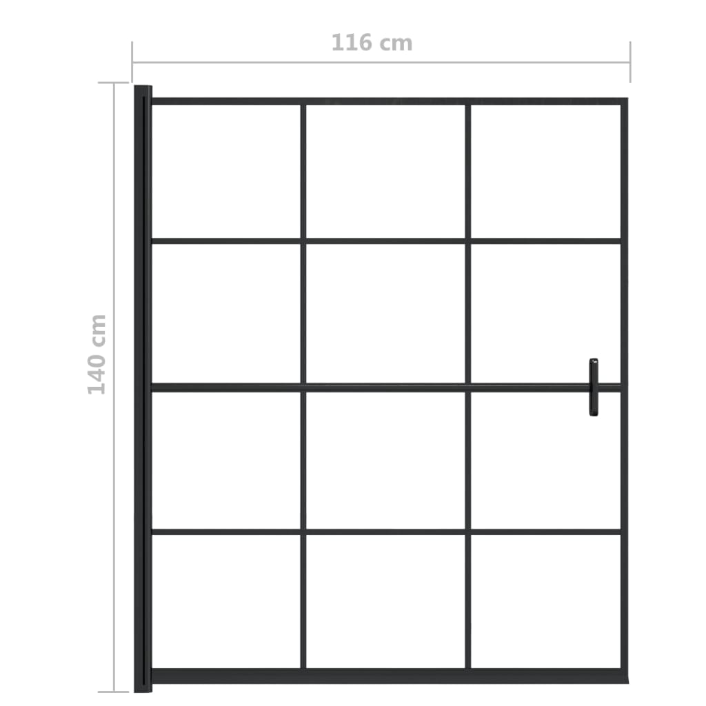 Suihkuseinä Esg 116X140 Cm Musta
