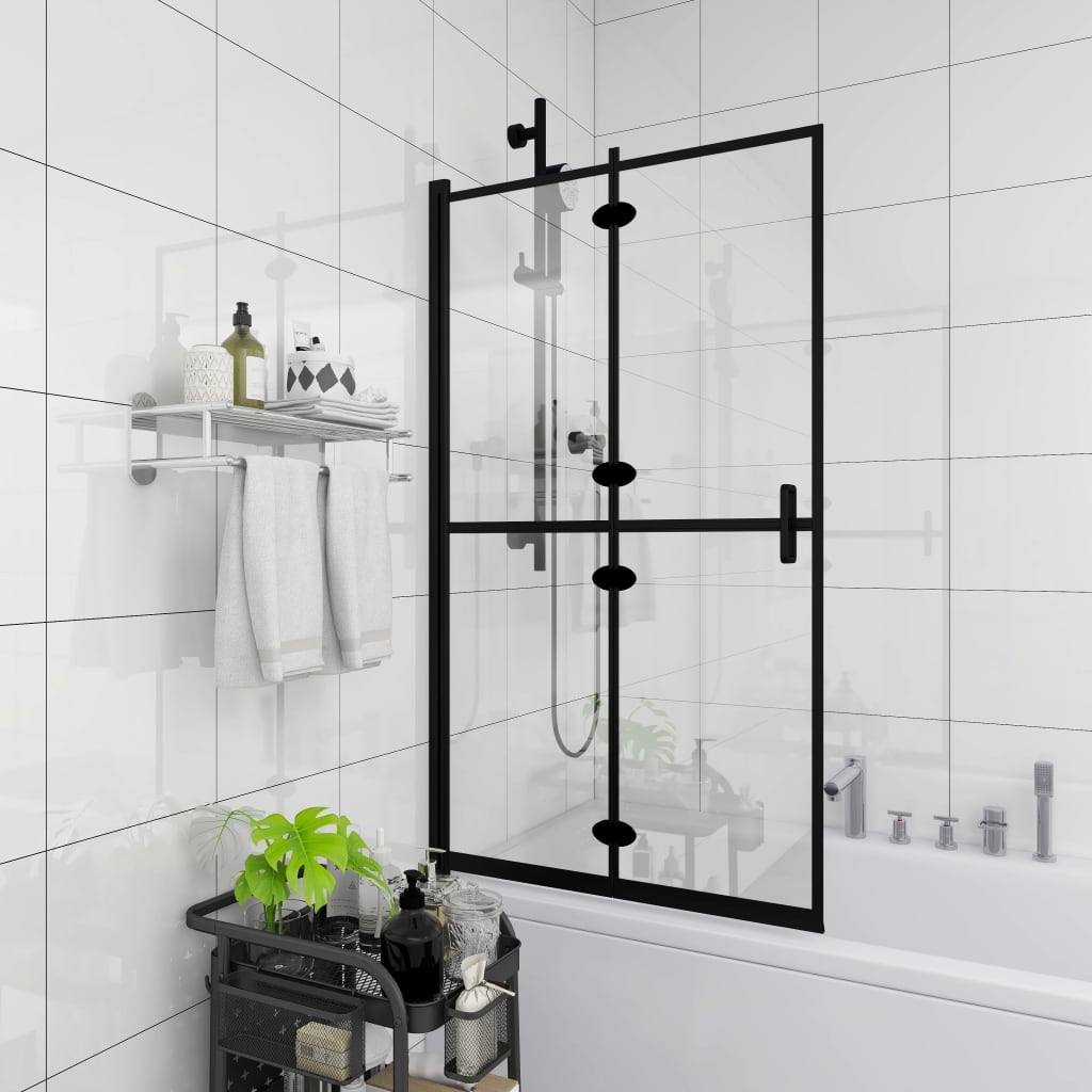 Taittuva Suihkuseinä Esg 80X140 Cm Musta