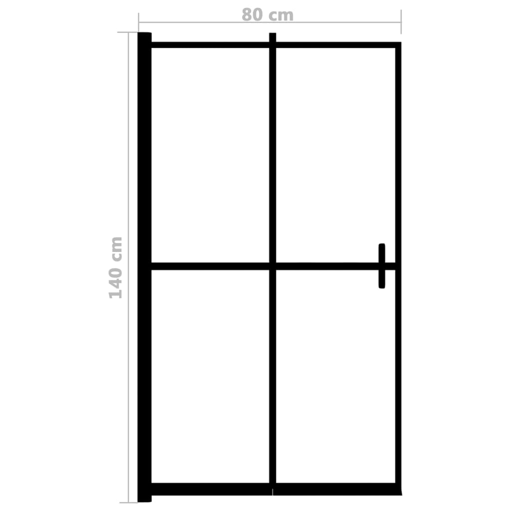 Taittuva Suihkuseinä Esg 80X140 Cm Musta