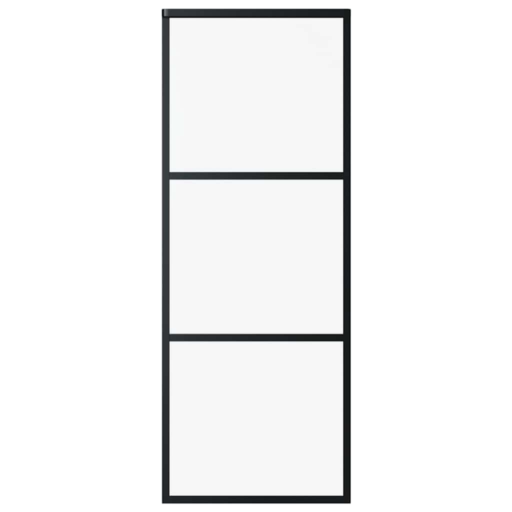 Liukuovi 3-Paneelinen Esg-Lasi Ja Alumiini 76X205 Cm Musta