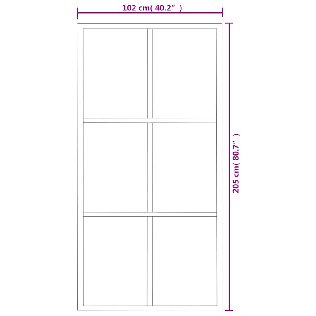 Liukuovi Esg-Lasi Ja Alumiini 102X205 Cm Musta