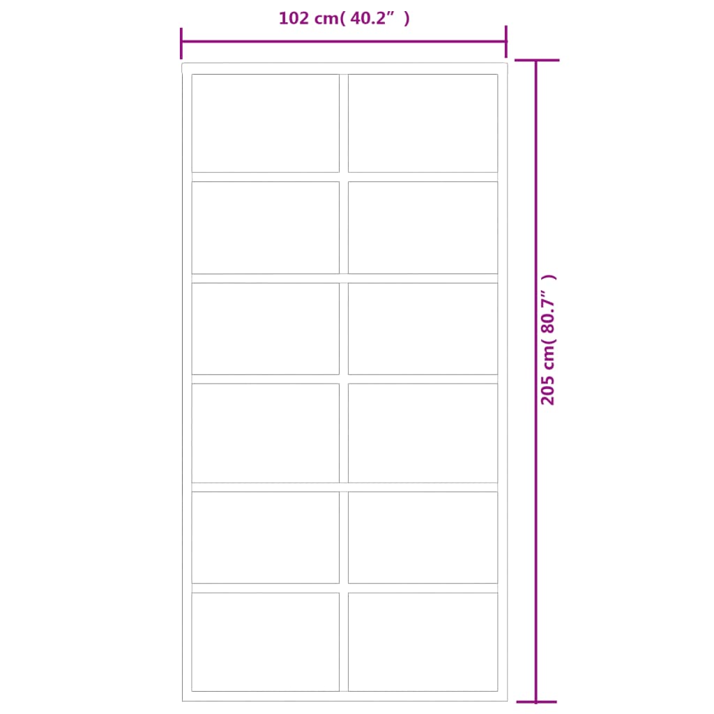 Liukuovi Esg-Lasi Ja Alumiini 102X205 Cm Musta